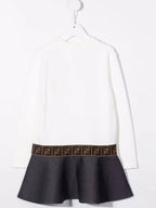 Fendi Kids Women Logo Cotton Dress JFB473 AEZQ F0ZNM