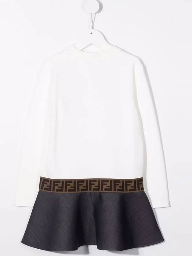 Fendi Kids Embroidered Logo Cotton Dress JFB473 AEZQ F0ZNM