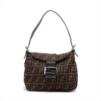Fendi Zucca Canvas x Leather Shoulder Bag Brown