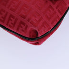 FENDI Zucchino Canvas Shoulder Bag Red 8BT05282253