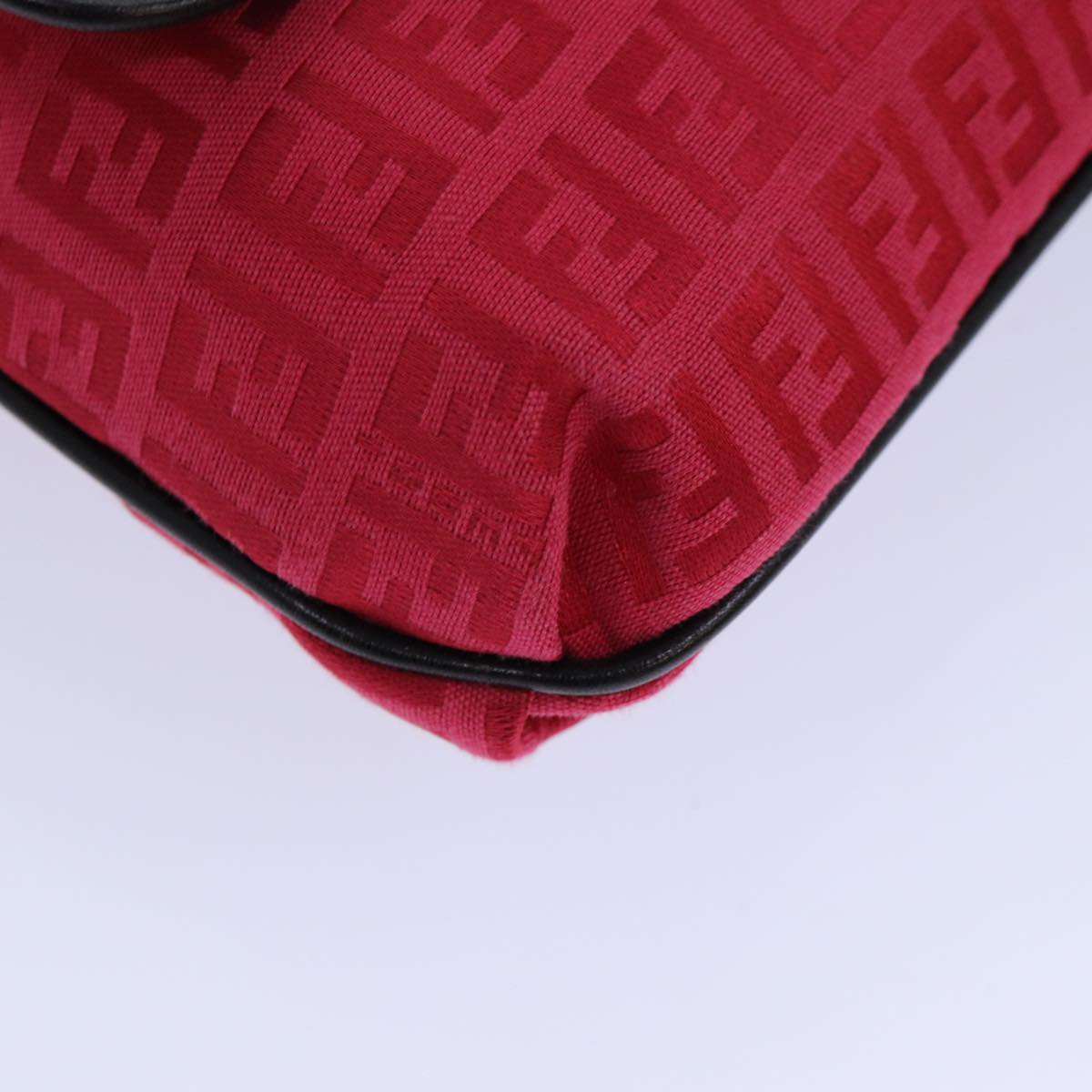 FENDI Zucchino Canvas Shoulder Bag Red 8BT05282253
