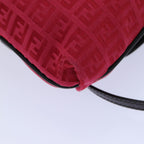 FENDI Zucchino Canvas Shoulder Bag Red 8BT05282253