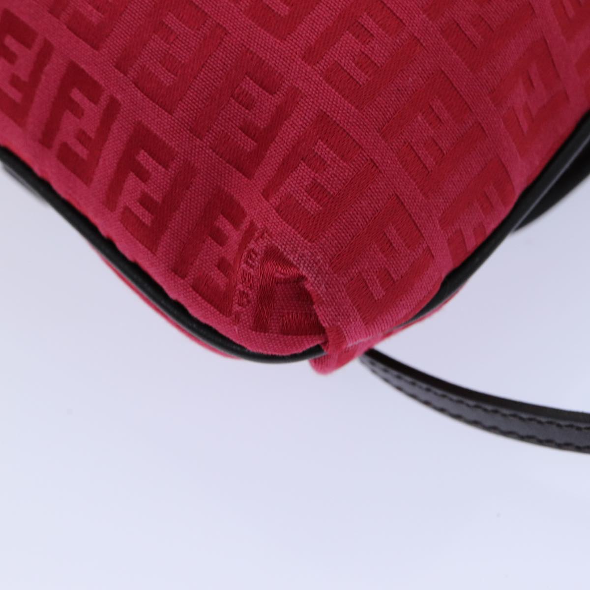 FENDI Zucchino Canvas Shoulder Bag Red 8BT05282253