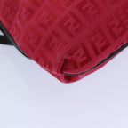 FENDI Zucchino Canvas Shoulder Bag Red 8BT05282253