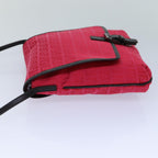 FENDI Zucchino Canvas Shoulder Bag Red 8BT05282253