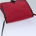 FENDI Zucchino Canvas Shoulder Bag Red 8BT05282253