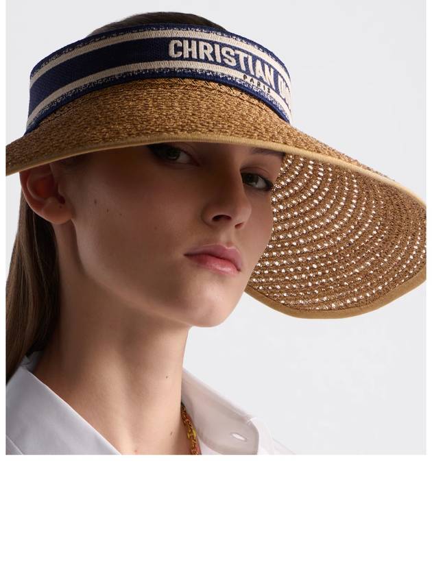 Riviera D Ocean Micha Scarf Visor Navy Dior