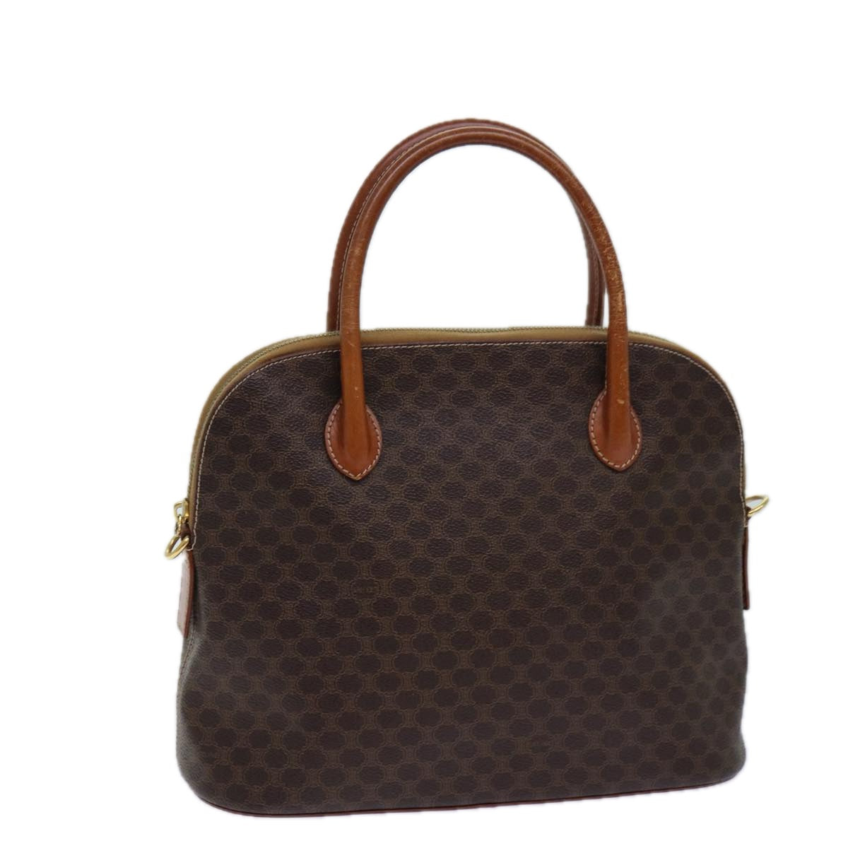 CELINE Macadam Canvas Hand Bag PVC Leather Brown  82266