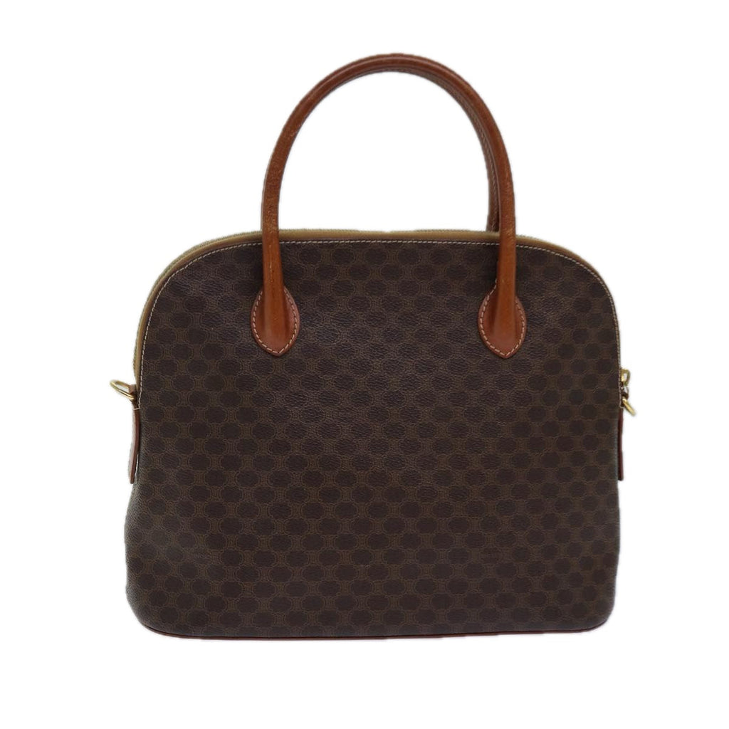 CELINE Macadam Canvas Hand Bag PVC Leather Brown  82266