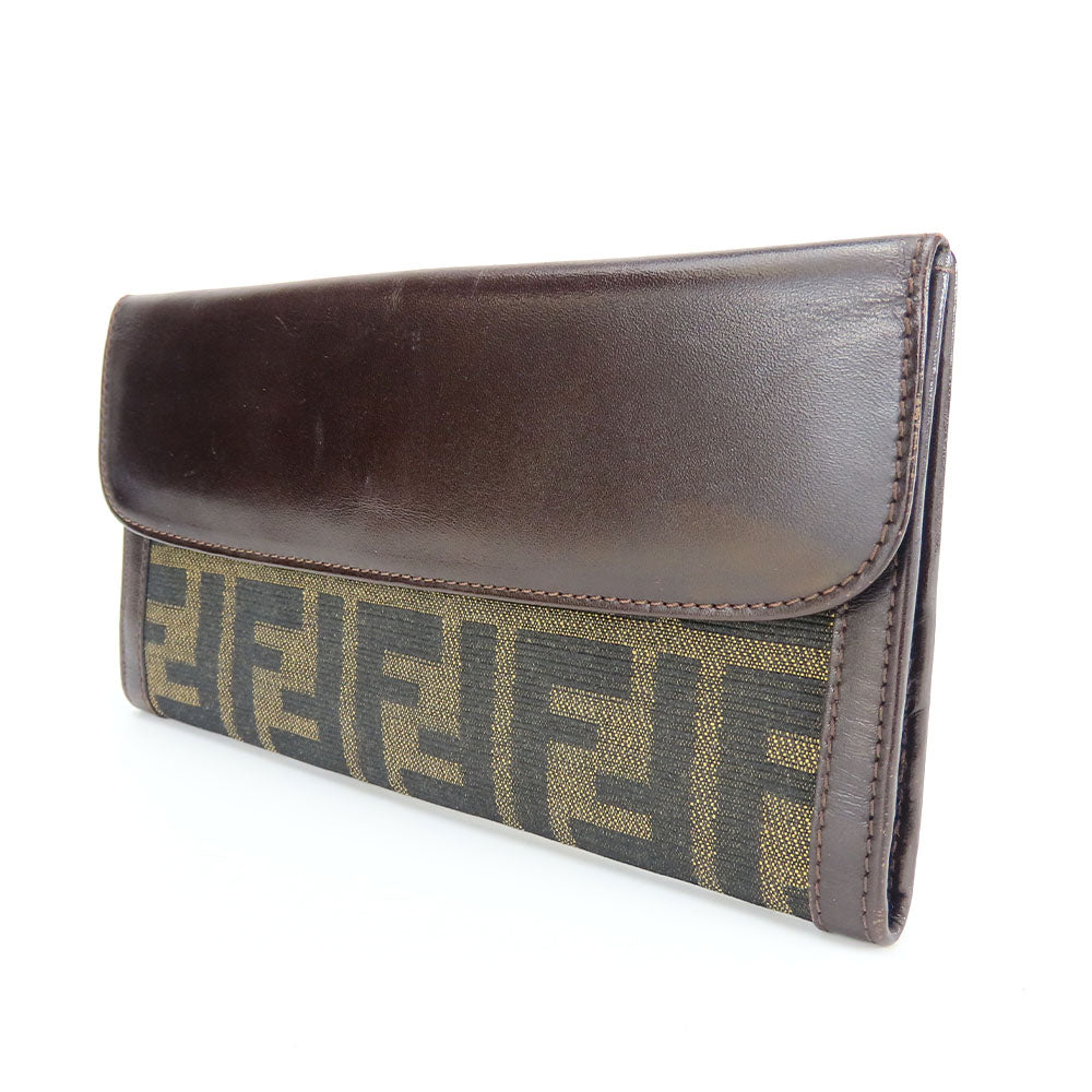 Fendi Zucca Canvas Leather Brown Bifold Wallet