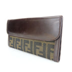 Fendi Zucca Canvas Leather Brown Bifold Wallet
