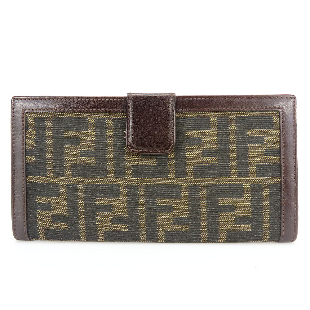 Fendi Zucca Canvas Leather Brown Bifold Wallet