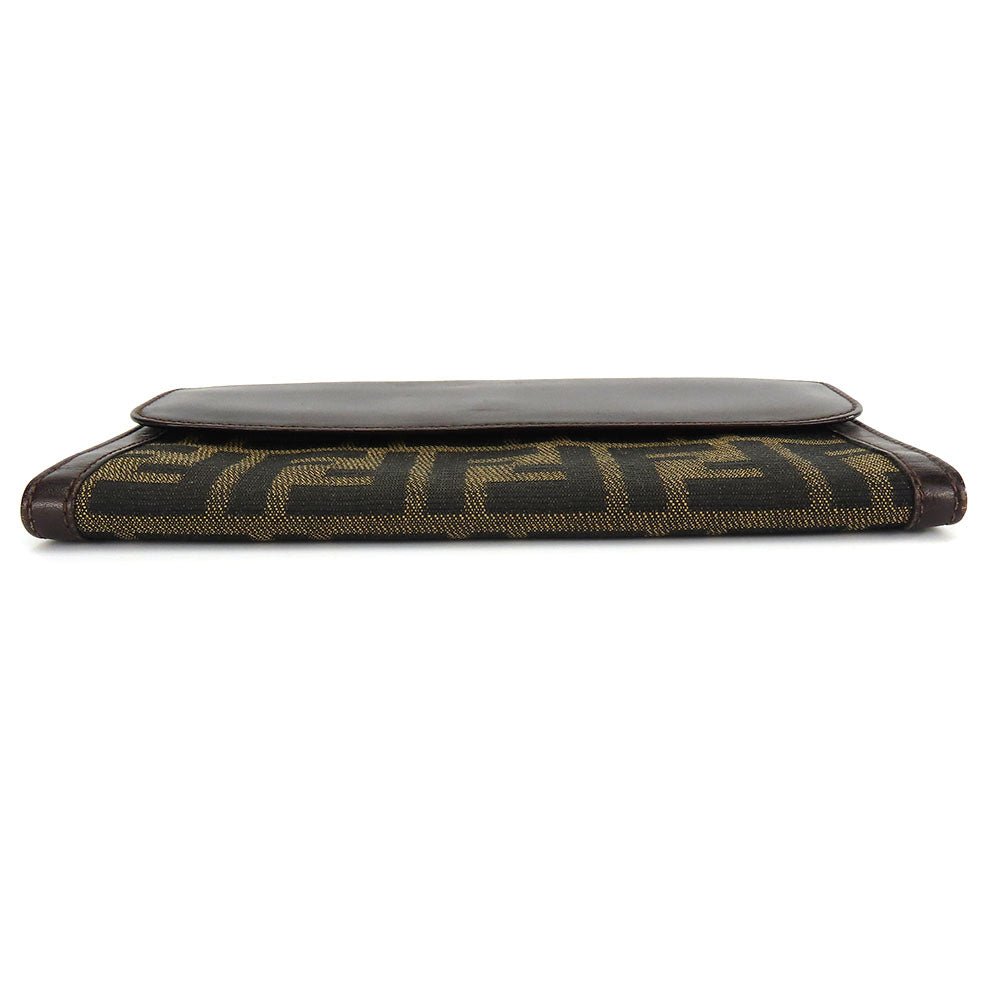 Fendi Zucca Canvas Leather Brown Bifold Wallet