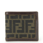 Fendi Bifold Wallet Zucca Canvas Leather Brown