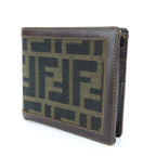 Fendi Bifold Wallet Zucca Canvas Leather Brown