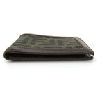 Fendi Bifold Wallet Zucca Canvas Leather Brown