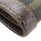 Fendi Bifold Wallet Zucca Canvas Leather Brown