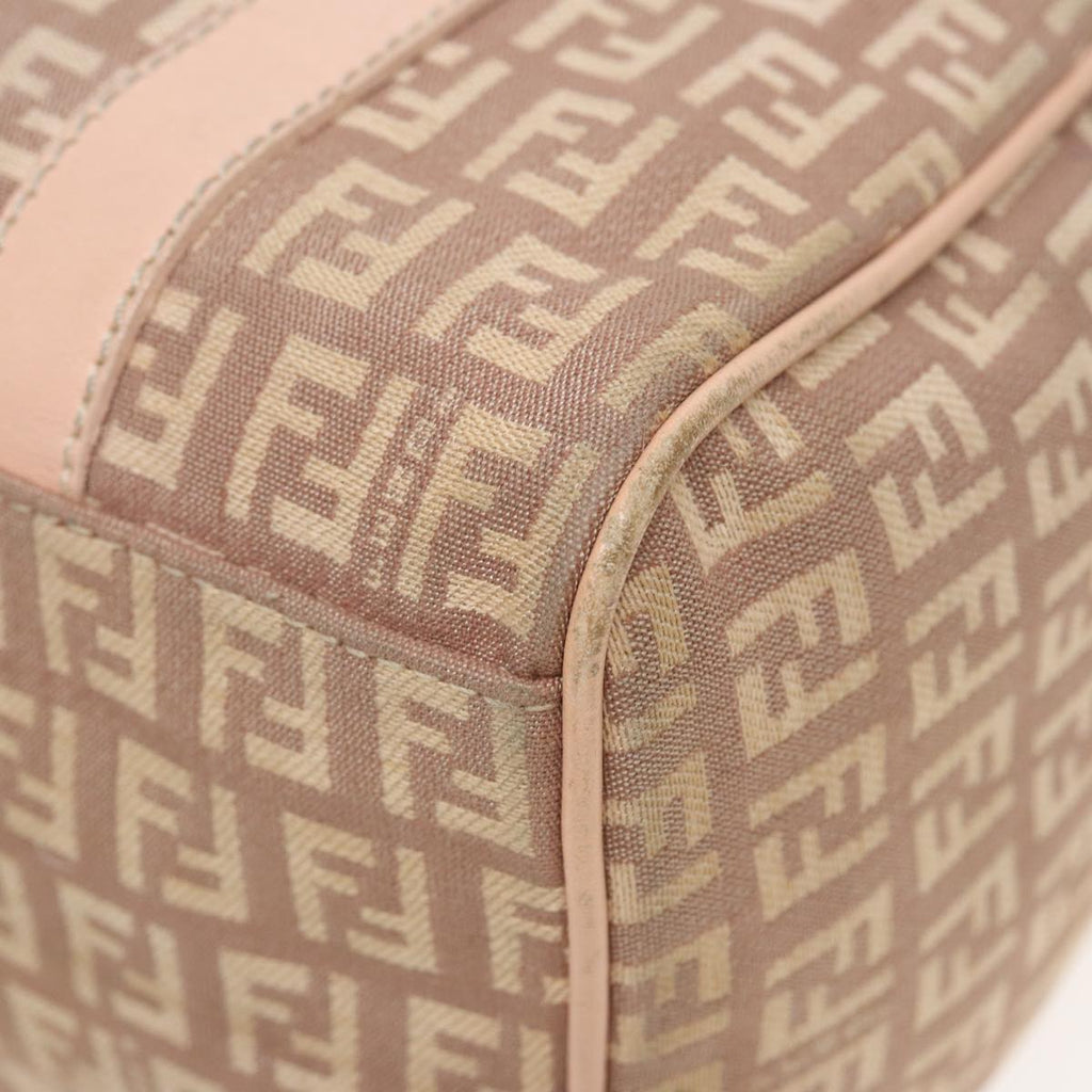 FENDI Zucchino Canvas Mini Boston Bag Pink82685