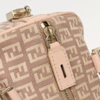 FENDI Zucchino Canvas Mini Boston Bag Pink82685