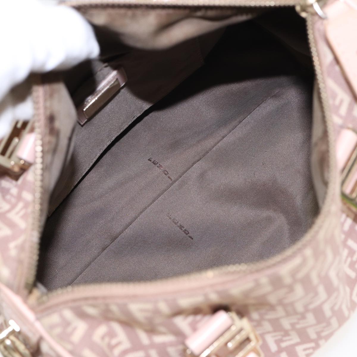 FENDI Zucchino Canvas Mini Boston Bag Pink82685