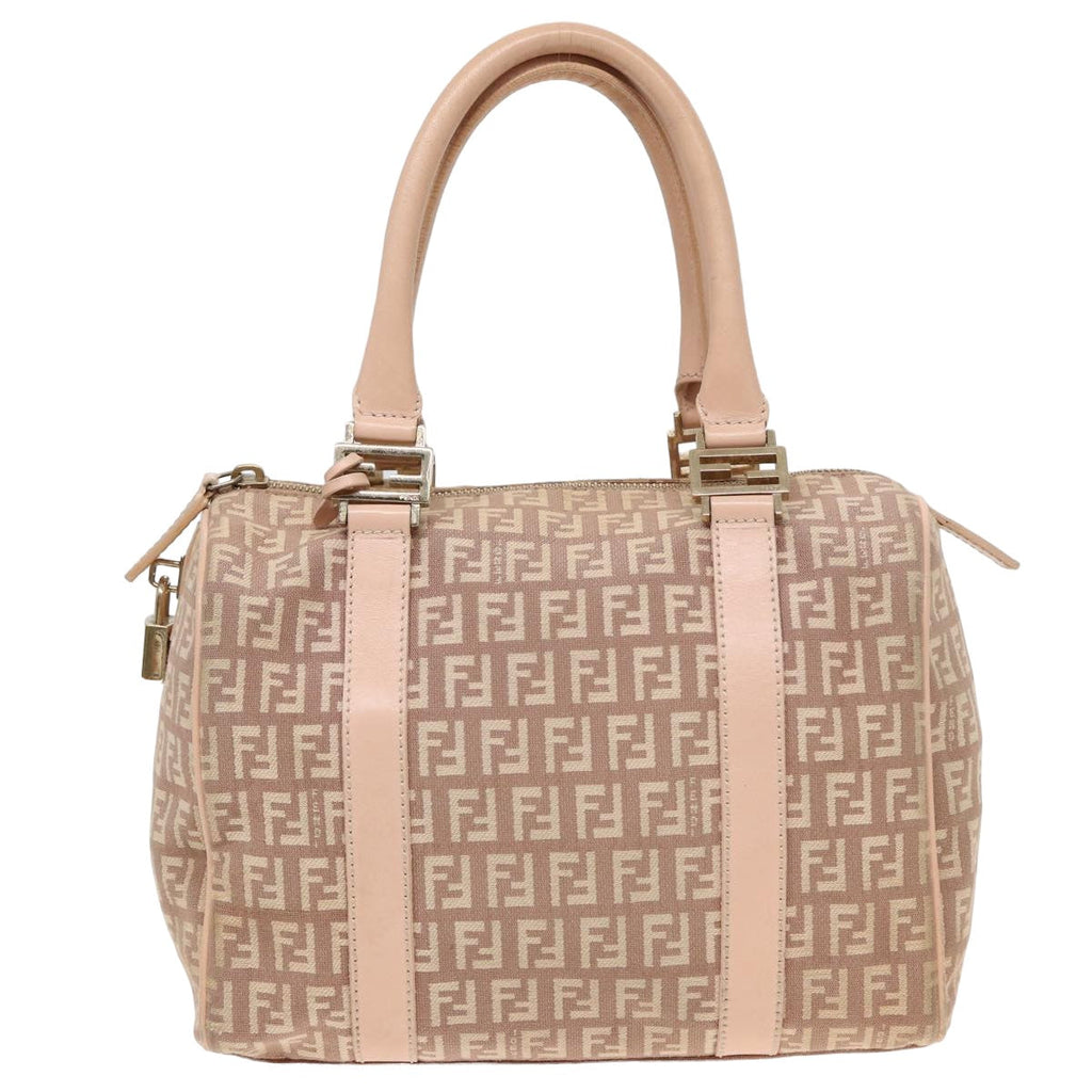 FENDI Zucchino Canvas Mini Boston Bag Pink82685