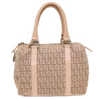 FENDI Zucchino Canvas Mini Boston Bag Pink82685