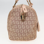 FENDI Zucchino Canvas Mini Boston Bag Pink82685