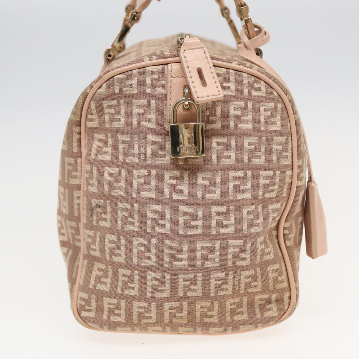 FENDI Zucchino Canvas Mini Boston Bag Pink82685
