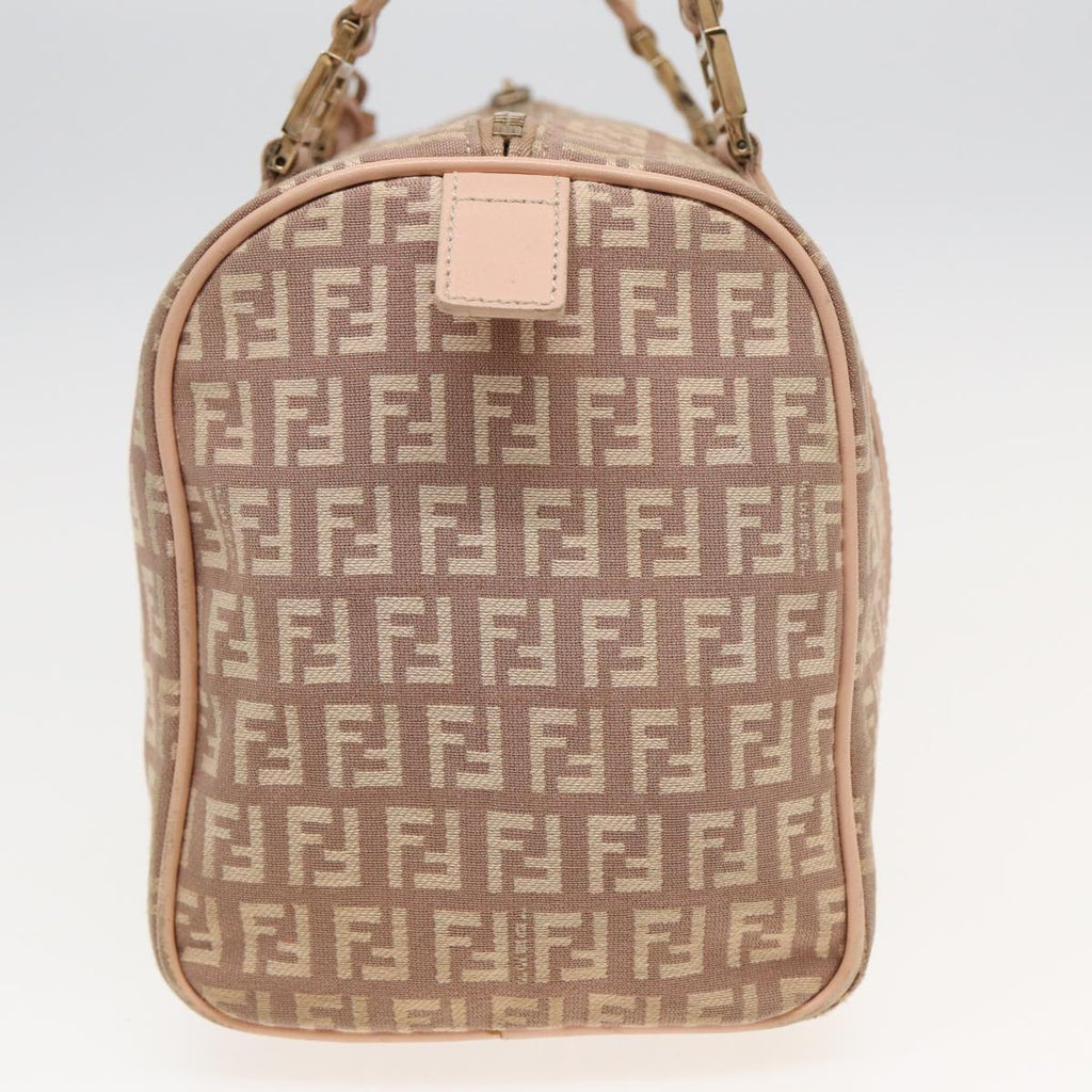 FENDI Zucchino Canvas Mini Boston Bag Pink82685