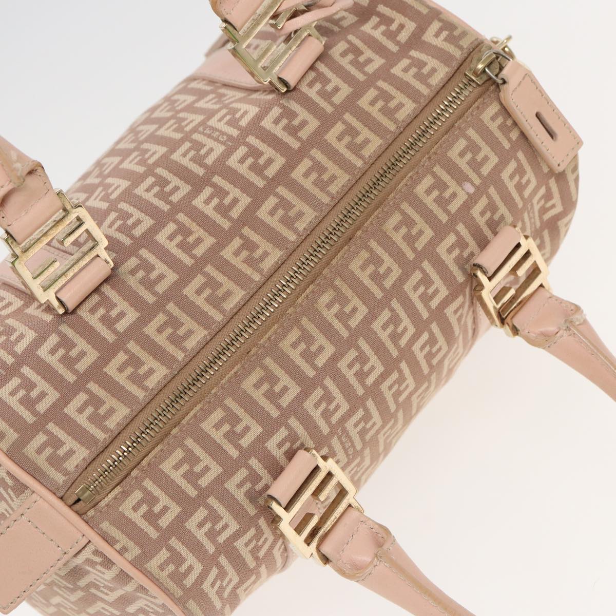FENDI Zucchino Canvas Mini Boston Bag Pink82685