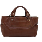 CELINE Hand Bag Leather Brown  82689