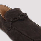 BOTTEGA VENETA Suede Driver Loafers with Knot