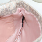 FENDI Zucchino Canvas Shoulder Bag Beige Pink Silver82744