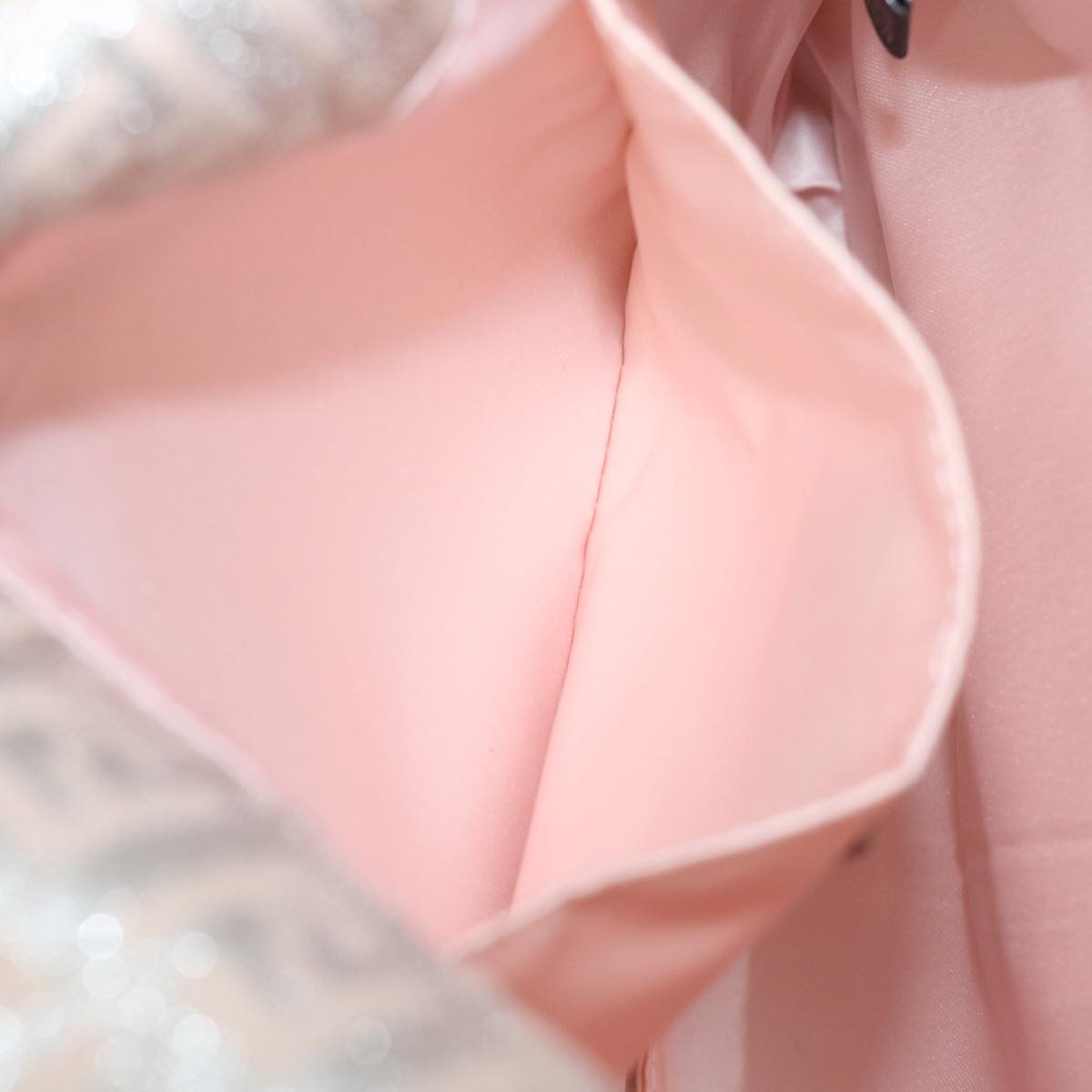 FENDI Zucchino Canvas Shoulder Bag Beige Pink Silver82744