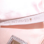 FENDI Zucchino Canvas Shoulder Bag Beige Pink Silver82744