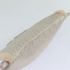 FENDI Zucchino Canvas Shoulder Bag Beige Pink Silver82744