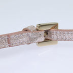 FENDI Zucchino Canvas Shoulder Bag Beige Pink Silver82744