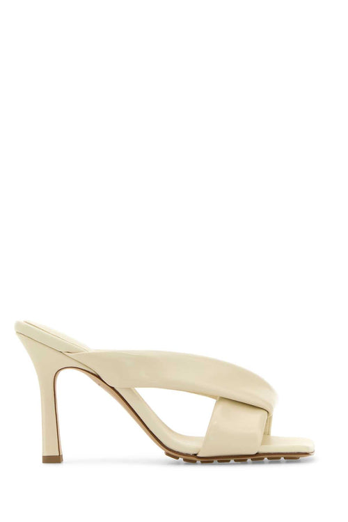 BOTTEGA VENETA Leather Riva Flat Sandals with Kitten Heel - 8.5 cm