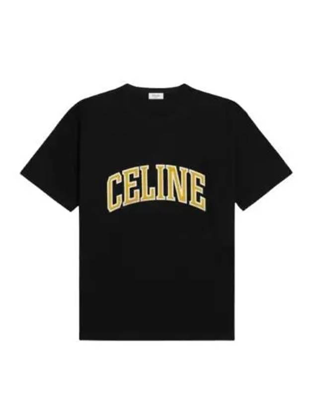 CELINE Loose Cotton Jersey Short Sleeve T-Shirt Black