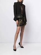 SAINT LAURENT Mini Cassandra Top Handle Bag in Croc-embossed Shiny Leather