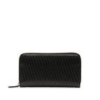 Fendi Microso Round Long Wallet 7M0210 Black Leather  Fendi