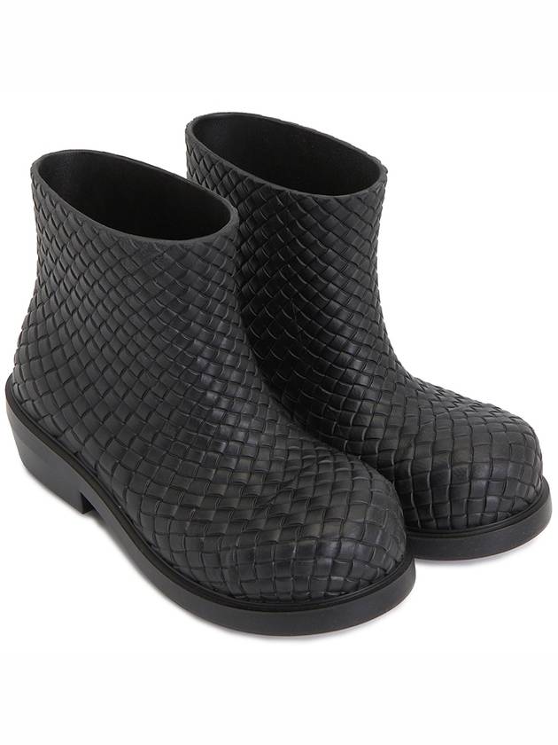 Bottega Veneta Fireman Intrecciato Leather Ankle Boots Black