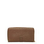 Saint Laurent Long Wallet in Grain Calf Leather Brown