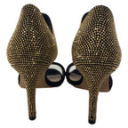Dior Stud Embellished Couture Choc Ankle Strap Sandals in Black Suede