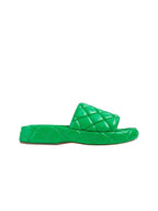 Bottega Veneta Quilted Leather Slippers Green