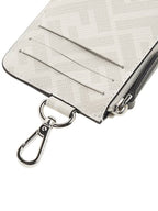 Fendi FF Motif Fabric Clip Purse Card Wallet