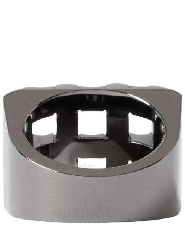 Burberry Burberry Ruthenium-Plated Cube Ring, Size Medium