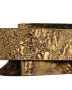 Chloe Bow Detail Buckled Belt in Bronze Leather