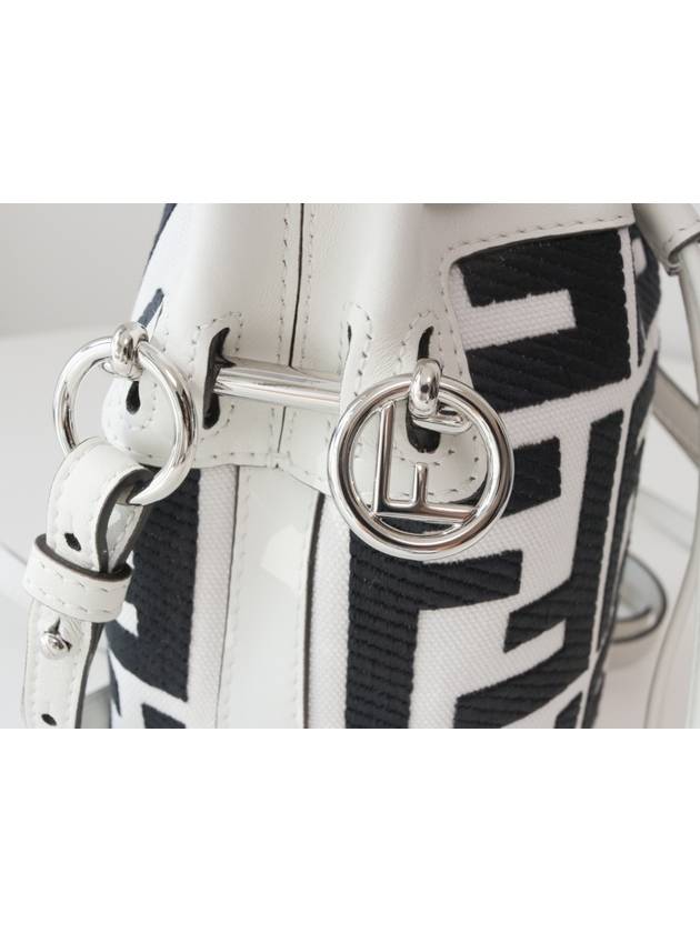 Fendi Montresor FF Mini Multi Bucket Bag White Black