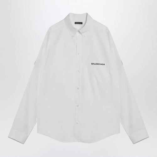Balenciaga White Uniform Merch Button-Down Shirt Men